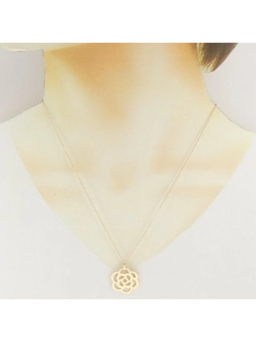 Chanel Camellia Necklace Gold